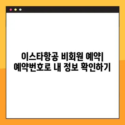 이스타항공 비회원 예약번호 확인| 한 명씩 조회 가능한 시스템 | 예약 정보 찾기, 이스타항공 예약 조회, 비회원 예약