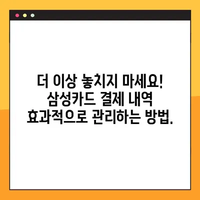 삼성카드 결제 내역, 한눈에 파악하기 | 일별 사용 내역 상세 조회 & 간편 관리 팁