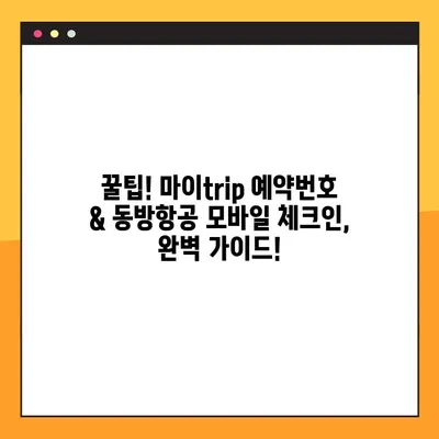 마이trip 예약번호 찾는 방법 & 동방항공 모바일 체크인 완벽 가이드 | 항공권 예약, 여행 준비, 모바일 체크인