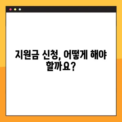 긴급재난 지원금 (위기 가구) 신청 가이드| 조건, 방법, 금액 상세 안내 | 위기 극복, 재난 지원, 지원 대상