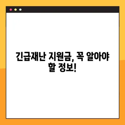 긴급재난 지원금 (위기 가구) 신청 가이드| 조건, 방법, 금액 상세 안내 | 위기 극복, 재난 지원, 지원 대상