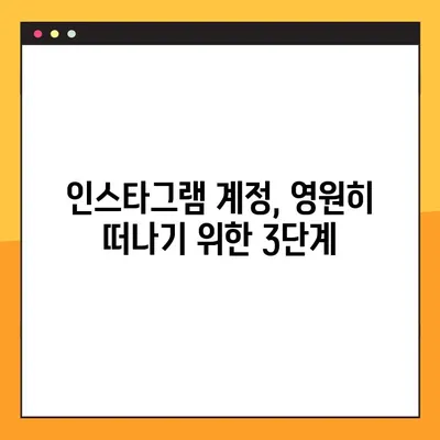 인스타그램 계정 삭제 | 휴대폰에서 3단계로 완벽하게 삭제하는 방법 | 계정 영구 삭제, 휴대폰 삭제 가이드