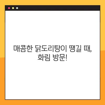 당산 닭도리탕 맛집 화림| 2인분으로 푸짐하게 즐기는 점심 식사 | 혼밥족도 만족하는 푸짐한 양
