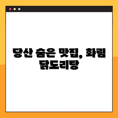 당산 닭도리탕 맛집 화림| 2인분으로 푸짐하게 즐기는 점심 식사 | 혼밥족도 만족하는 푸짐한 양