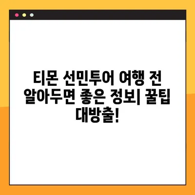 티몬 선민투어 예약 확인 & 체크인 완벽 가이드 | 예약번호 조회, 체크인 방법, 필수 준비물