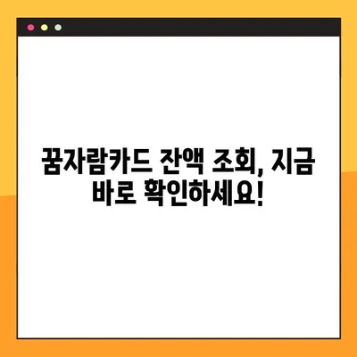 꿈자람카드 잔액, 이렇게 쉽게 확인하세요! | 잔액 조회 가이드 & 간편 방법