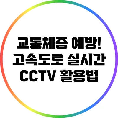 교통체증 예방! 고속도로 실시간 CCTV 활용법