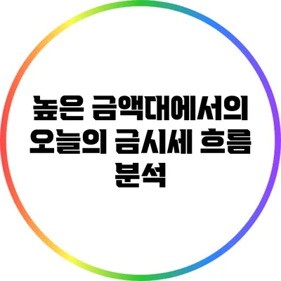 높은 금액대에서의 오늘의 금시세 흐름 분석