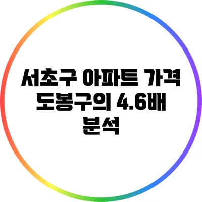 서초구 아파트 가격: 도봉구의 4.6배 분석