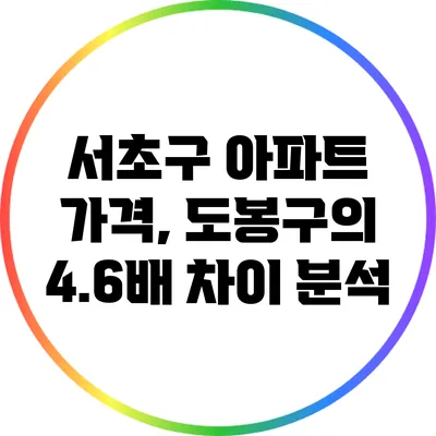 서초구 아파트 가격, 도봉구의 4.6배 차이 분석