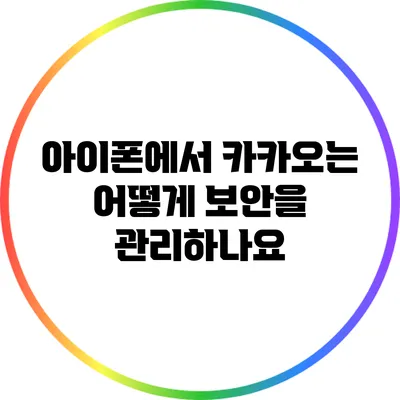 아이폰에서 카카오는 어떻게 보안을 관리하나요?