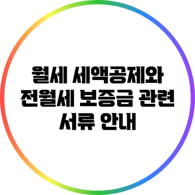 월세 세액공제와 전월세 보증금 관련 서류 안내