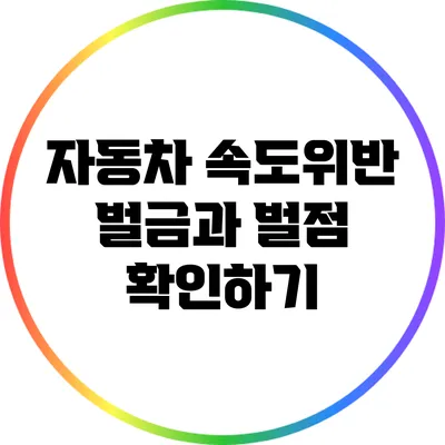 자동차 속도위반 벌금과 벌점 확인하기