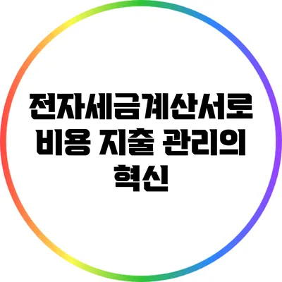 전자세금계산서로 비용 지출 관리의 혁신