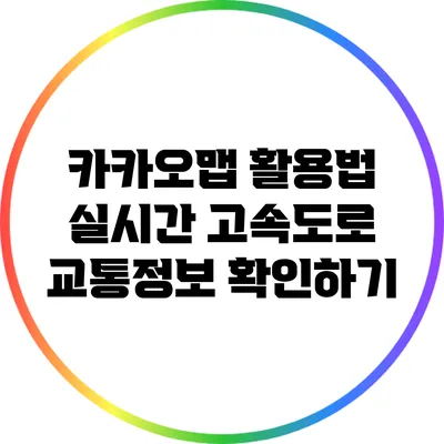 카카오맵 활용법: 실시간 고속도로 교통정보 확인하기