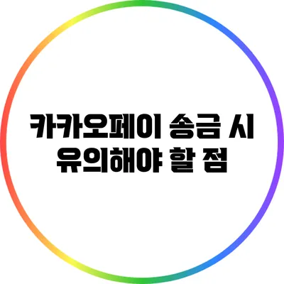 카카오페이 송금 시 유의해야 할 점