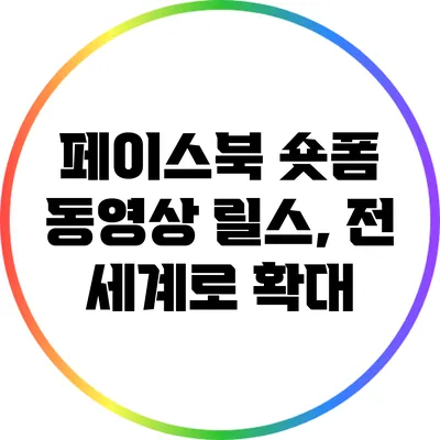페이스북 숏폼 동영상 릴스, 전 세계로 확대