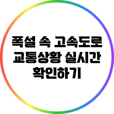 폭설 속 고속도로 교통상황 실시간 확인하기
