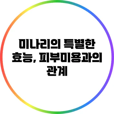 미나리의 특별한 효능, 피부미용과의 관계