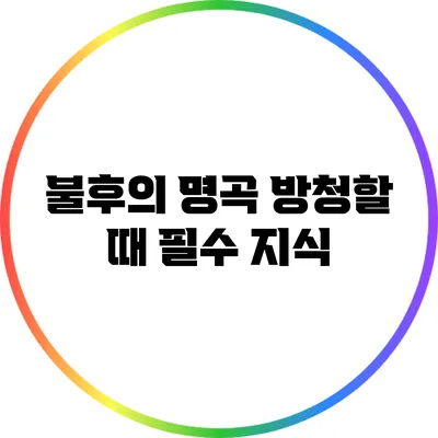 불후의 명곡 방청할 때 필수 지식