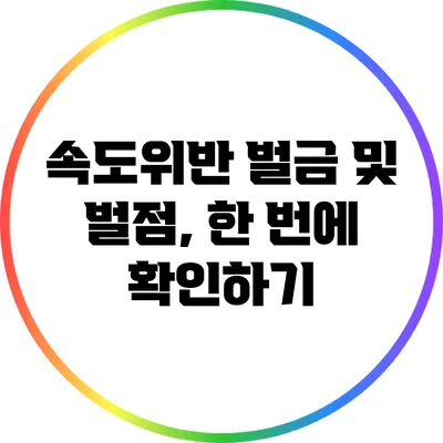 속도위반 벌금 및 벌점, 한 번에 확인하기
