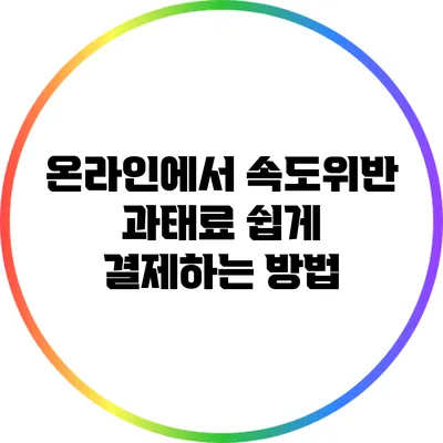 온라인에서 속도위반 과태료 쉽게 결제하는 방법