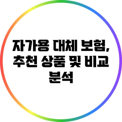자가용 대체 보험, 추천 상품 및 비교 분석
