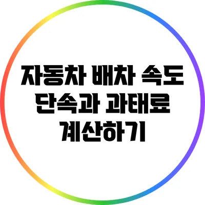 자동차 배차 속도 단속과 과태료 계산하기