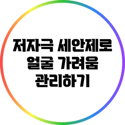저자극 세안제로 얼굴 가려움 관리하기