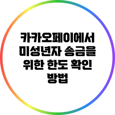 카카오페이에서 미성년자 송금을 위한 한도 확인 방법