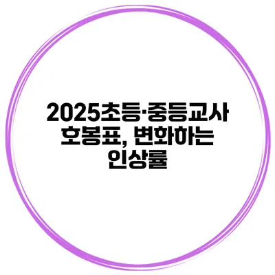 2025초등·중등교사 호봉표, 변화하는 인상률