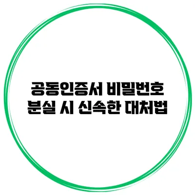 공동인증서 비밀번호 분실 시 신속한 대처법
