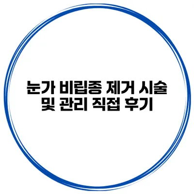 눈가 비립종 제거 시술 및 관리 직접 후기
