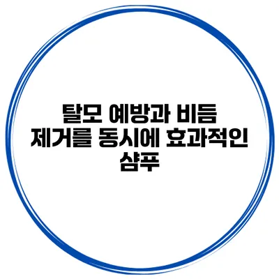 탈모 예방과 비듬 제거를 동시에 효과적인 샴푸