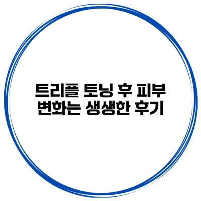트리플 토닝 후 피부 변화는? 생생한 후기