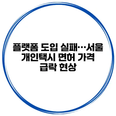 플랫폼 도입 실패…서울 개인택시 면허 가격 급락 현상