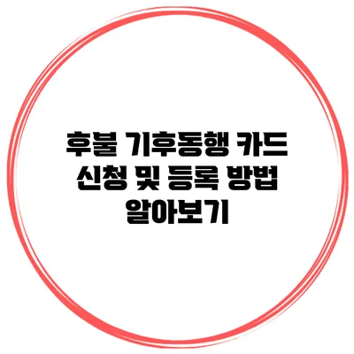 후불 기후동행 카드 신청 및 등록 방법 알아보기