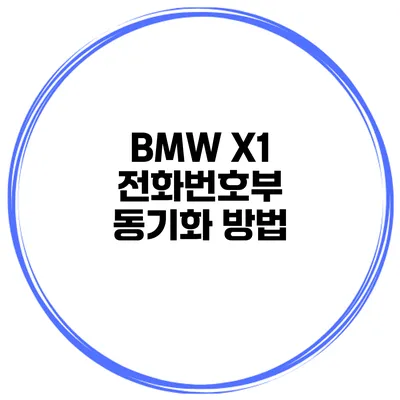 BMW X1 전화번호부 동기화 방법
