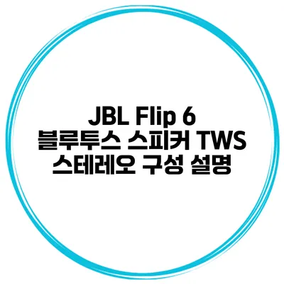 JBL Flip 6 블루투스 스피커 TWS 스테레오 구성 설명
