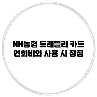 NH농협 트래블리 카드 연회비와 사용 시 장점