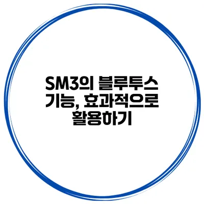 SM3의 블루투스 기능, 효과적으로 활용하기