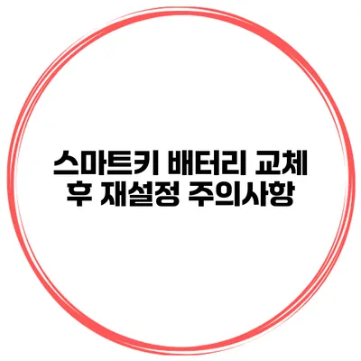 스마트키 배터리 교체 후 재설정 주의사항